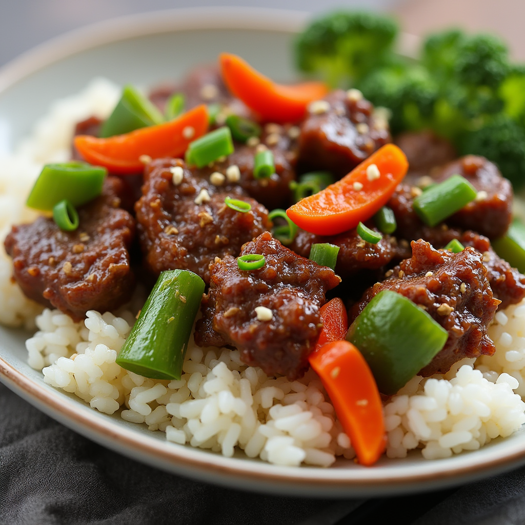 Tender beef stir fry with fresh vegetables